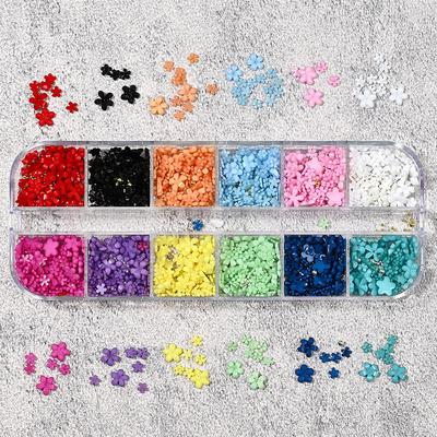 1Set Five-Petal Flower Nail Art Charms Mixed-Size Flowers Diy Manicure Decoration Accessories Flower 3D Nail Art Decorations