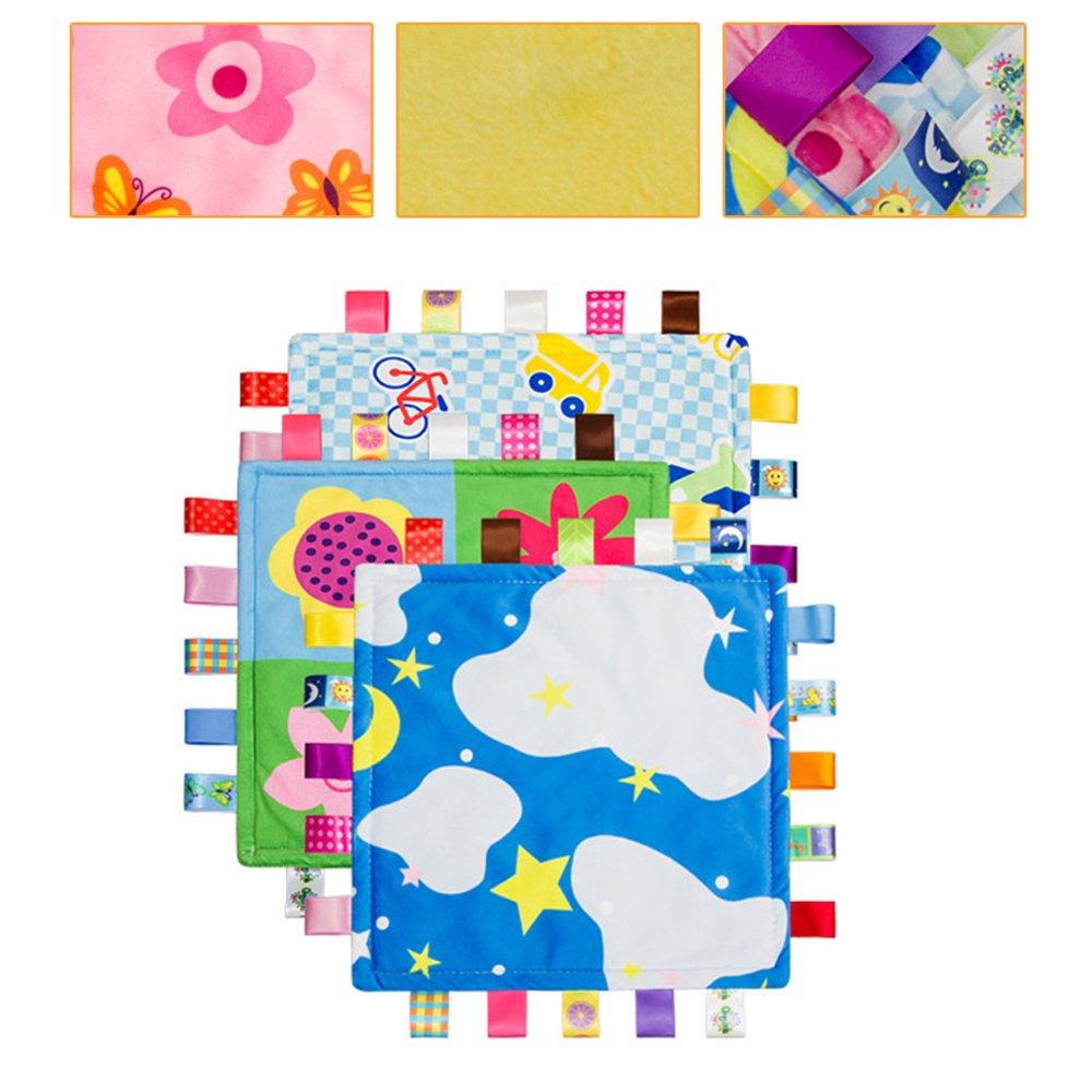 Bunte Baby-Sicherheitsdecke Weicher Plüsch Beschädigung Baby Schlafhilfe Beruhigungstuch für Kinder Kleinkinder (Keine Haut)