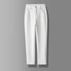Women's High-Waisted Slim-Fit Straight-Leg White Pants for Summer
