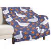 Geese In The Meadow - Navy Blues Throw Blanket For Sofa Thin Camping Thins Bed Covers Blankets