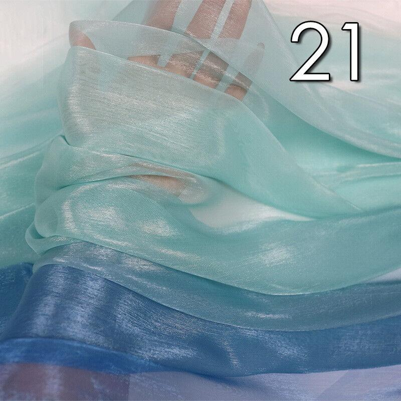 100X150CM Brocade Silk Gradient Chiffon Fabric Hanfu Stage Costume Material Crafts Organza Tulle Fabric DIY Sewing Supplies