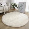 Green Round Fluffy Carpet For Kids Room Solid Plush Rug For Bedroom Room Soft Long Hair Floor Mat Circle Bathroom Cute Decoration Chair Mat