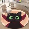 1PC Black Cat Office Round Area Rug,  Mat Suitable ForOffice, Under Office Chairs Bedroom Living Room Home Decor, Room Deco
