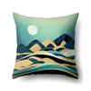 Polyester Pillowcase Automobile Decoration Mountain Home Print Pillowcase Waist Cushion Cover Bedside Cushion Cover Bedside Cushion Cover