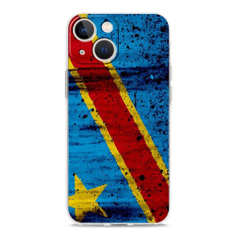 Congo Flag Luxury Transparent Phone Case For iPhone 15 14 13 12 Mini 11 Pro Max XS X XR SE 7 8 Plus Silicone Clear Cover