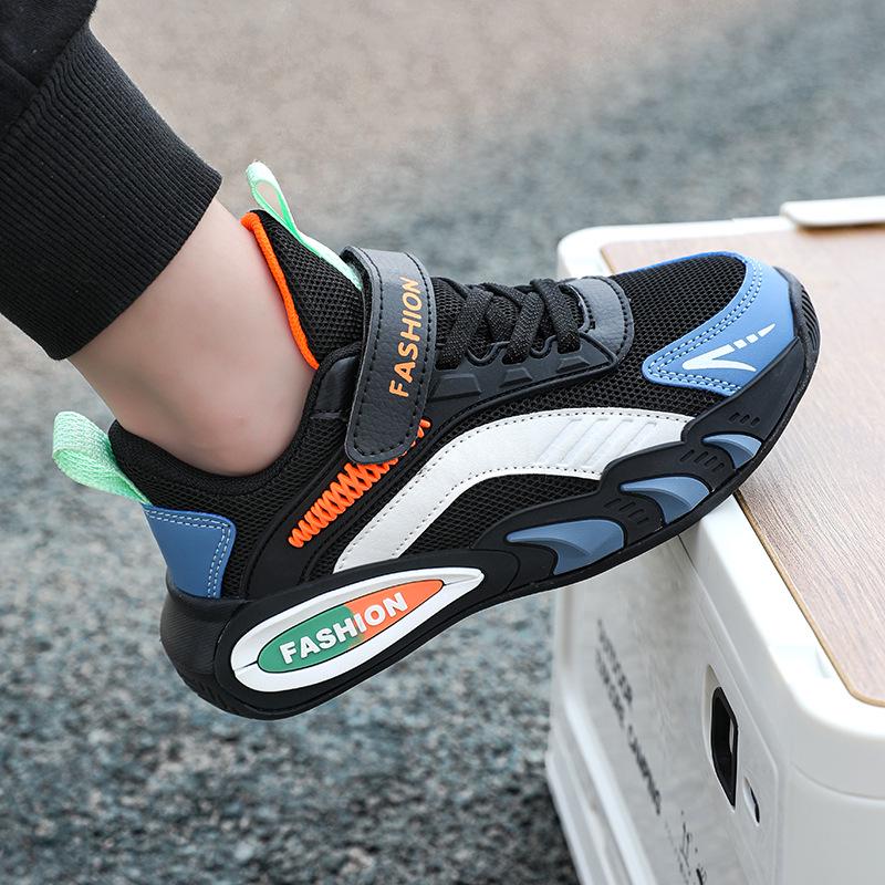 Autumn Non-Slip Breathable Mesh Boys' Sports Shoes with Soft Soles for Big Kids