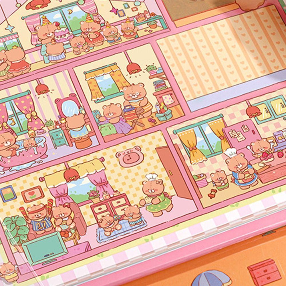 New Large Miniature Scene 3D Stickers DIY 3D Visual Stacking Sticker Three-dimensional Landscaping Stickers Children Gift