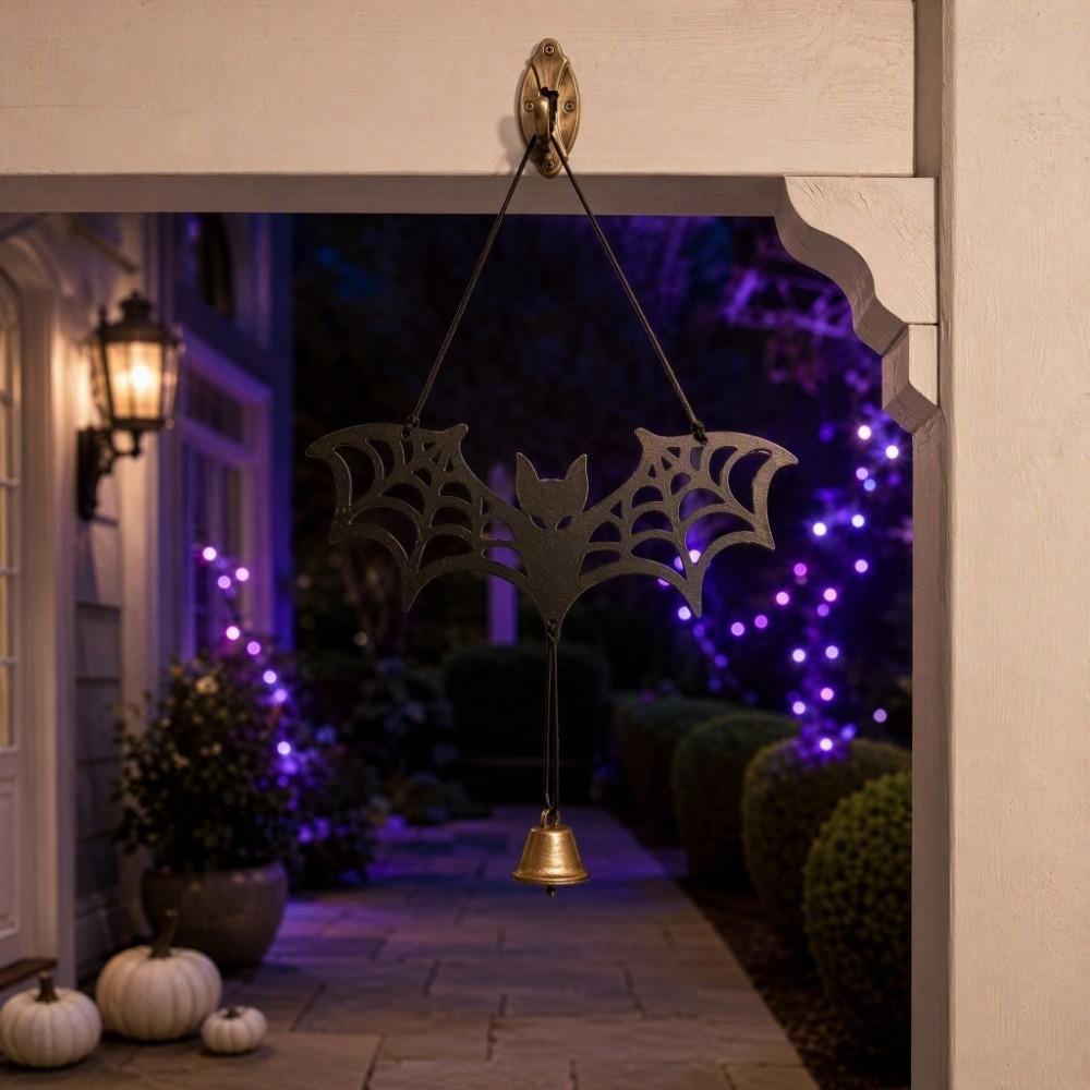 Wooden Halloween Luminous Bat Ornament Glowing Bat Wall Art Festival Scene Decoration