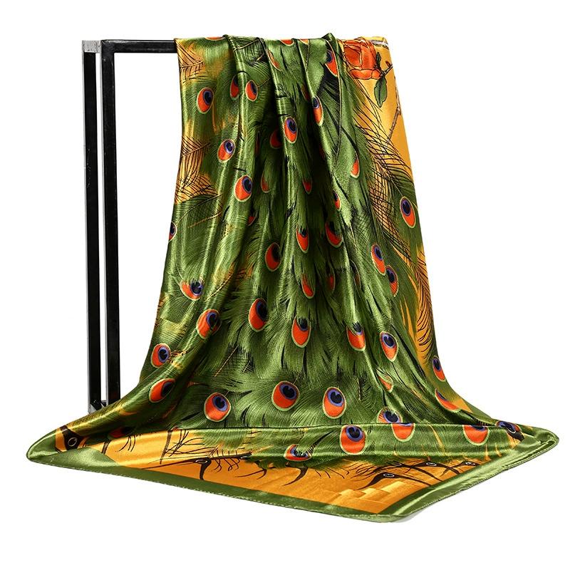 Europe And America Square Shawls Four Seasons Popular Silk Scarves Luxury Style Sunscreen Kerchief New Fashion 90X90CM Headcloth