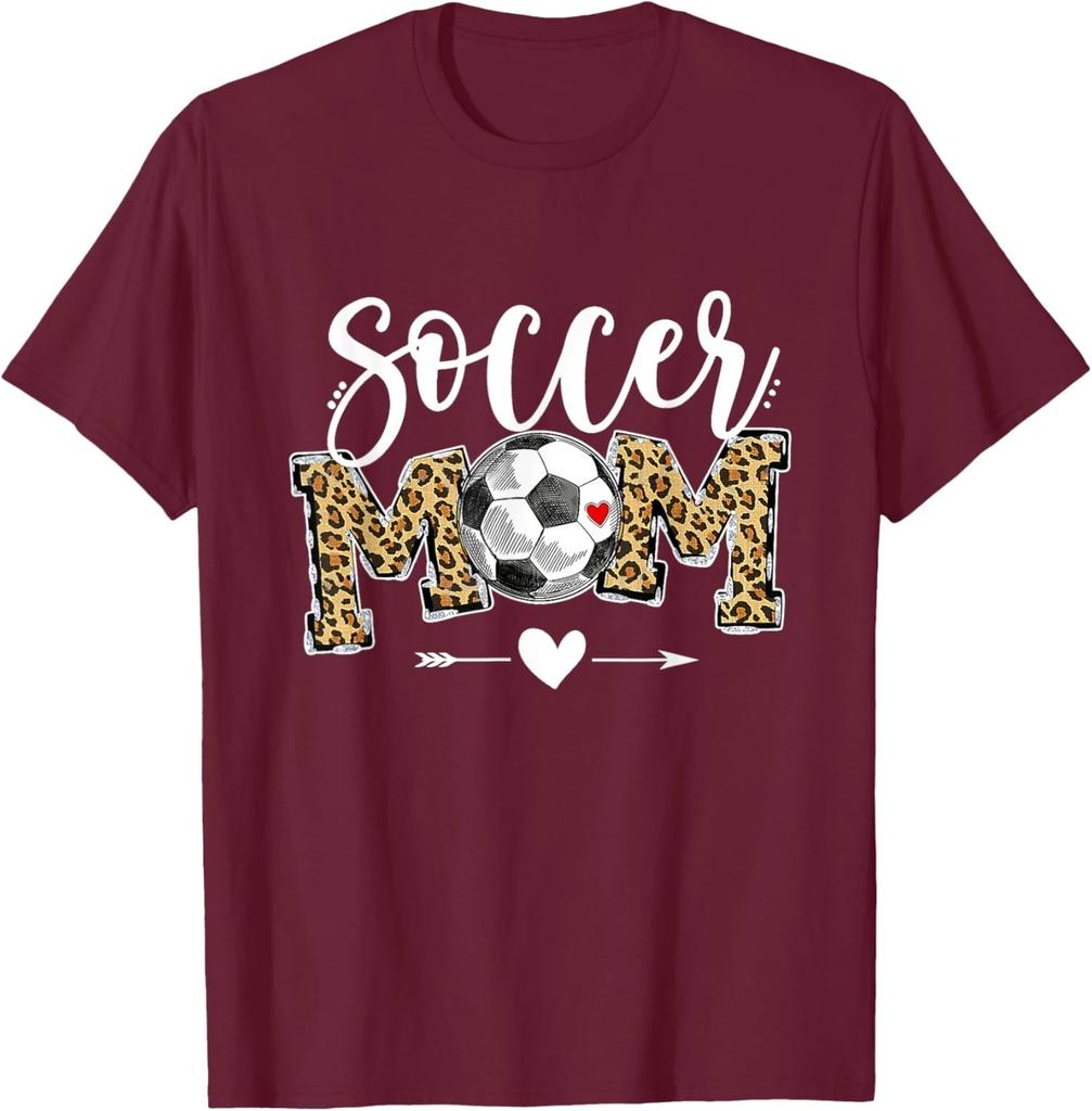 Soccer Mom Leopard Funny Soccer Mother's Day T shirt