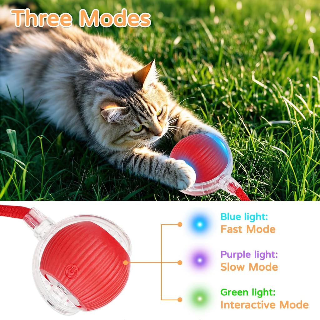 Smart Cat Toys Automatic Rolling Ball Fake Tail Rechargeable Electric Pet Interactive Toy Dog Cat Training Imitate Mouse Tail