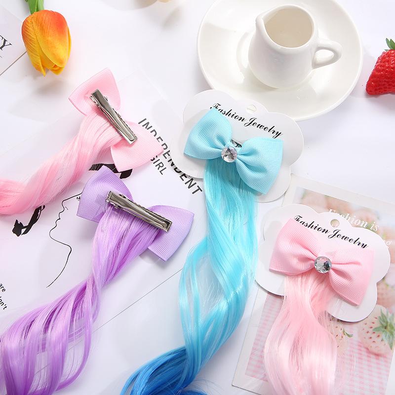 1 Pair Cute Girls Hairpin Child Twist Hair Clip Barrette Cartoon Hair Rope Accessories Kids Wig Rope Hair Head Wear