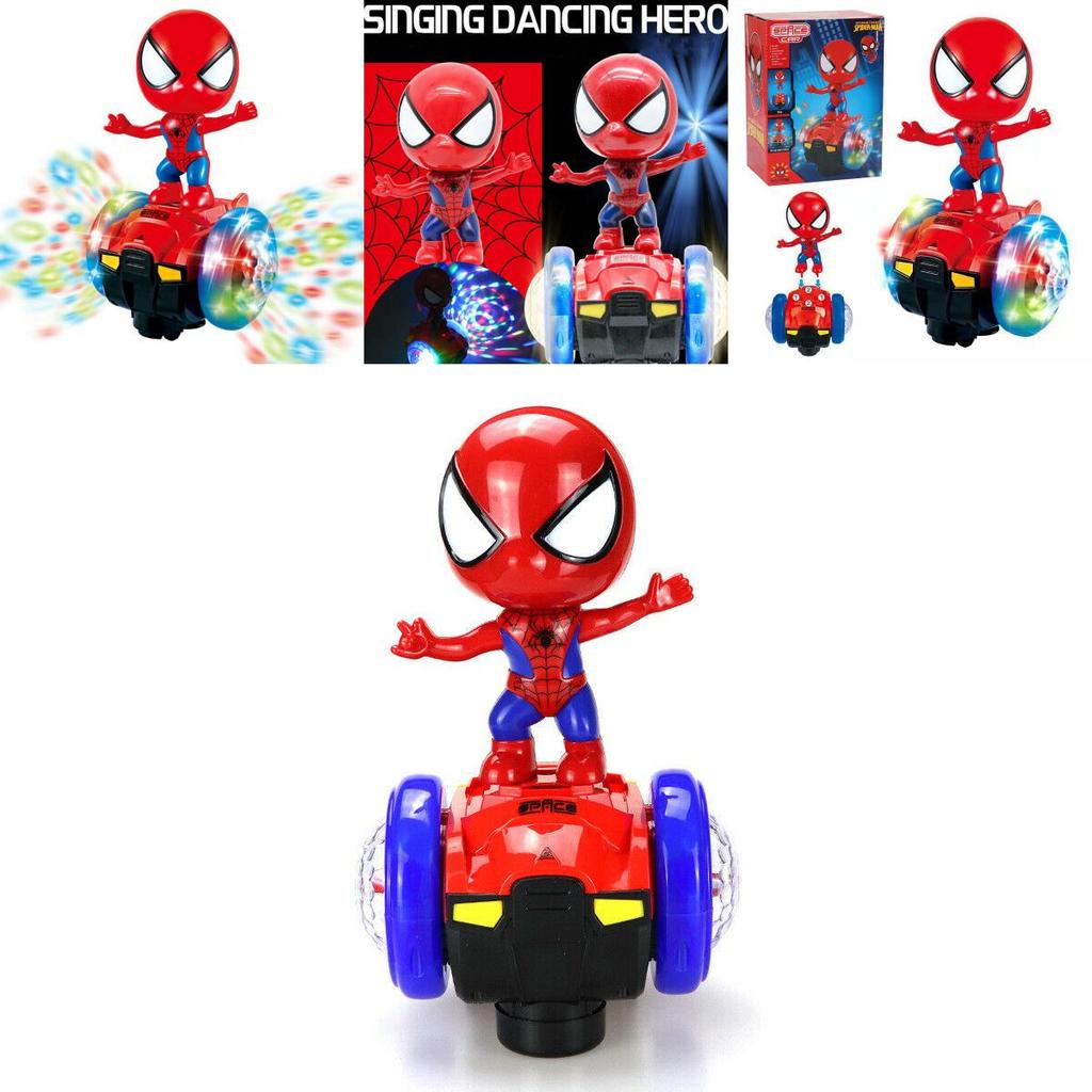 Colorful 360 Rotating Spiderman Stunt Scooter With Music And Light For Kids Fun