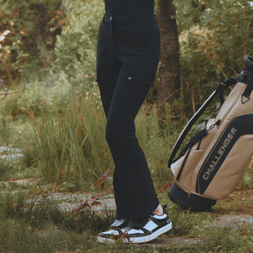 CHALLENGER Women'S Tricot Bonding Slim Bootcut Pants Black
