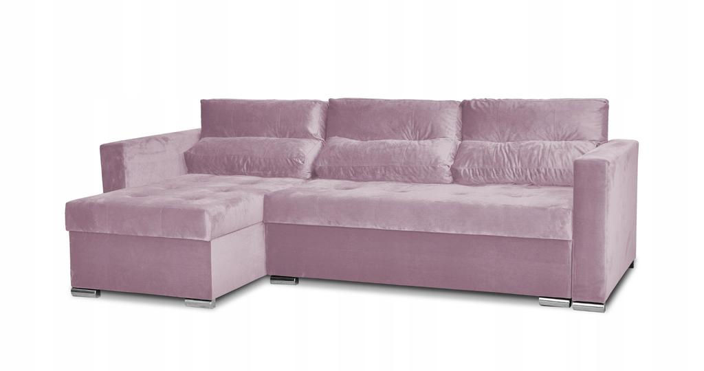 Varius Corner Sofa Bed with Sleeping Function Family Furniture Cornea Lilac Pink
