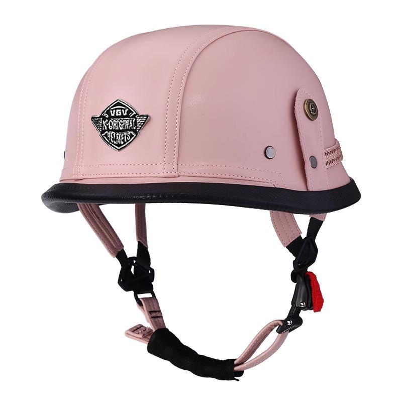 VGV Vintage Half Helmet Motorcycle Helmets Summer Cool Protective Glasses Man Women Boy Girl Light Cute Sunburn Protection