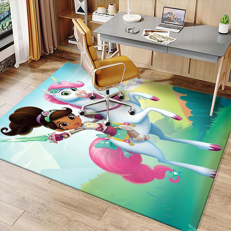 Nella the Princess Knight Printed Absorbent Washable Carpet, Non-Slip Bathroom Mats, Kitchen Rugs, Yoga Mat,Living Room Entrance, Camping Picnic Rugs