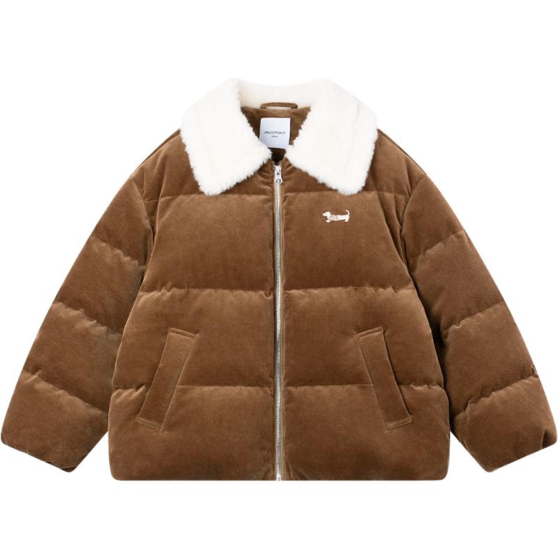 

Детская вельветовая пуховая куртка Mucmukn с шерстяным воротником 160