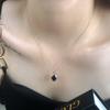 Oval Black Diamond Necklace with Dark Style, Simple and Versatile Collarbone Chain, Men's and Women's Personalized Necklaces