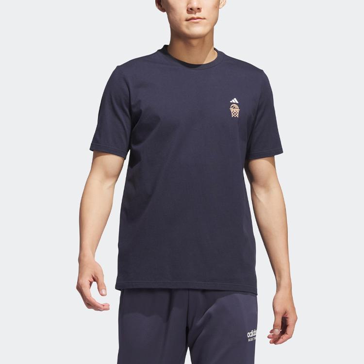 Adidas My Shot Net Graphic Tee Men Tops Legend-Ink IN9267