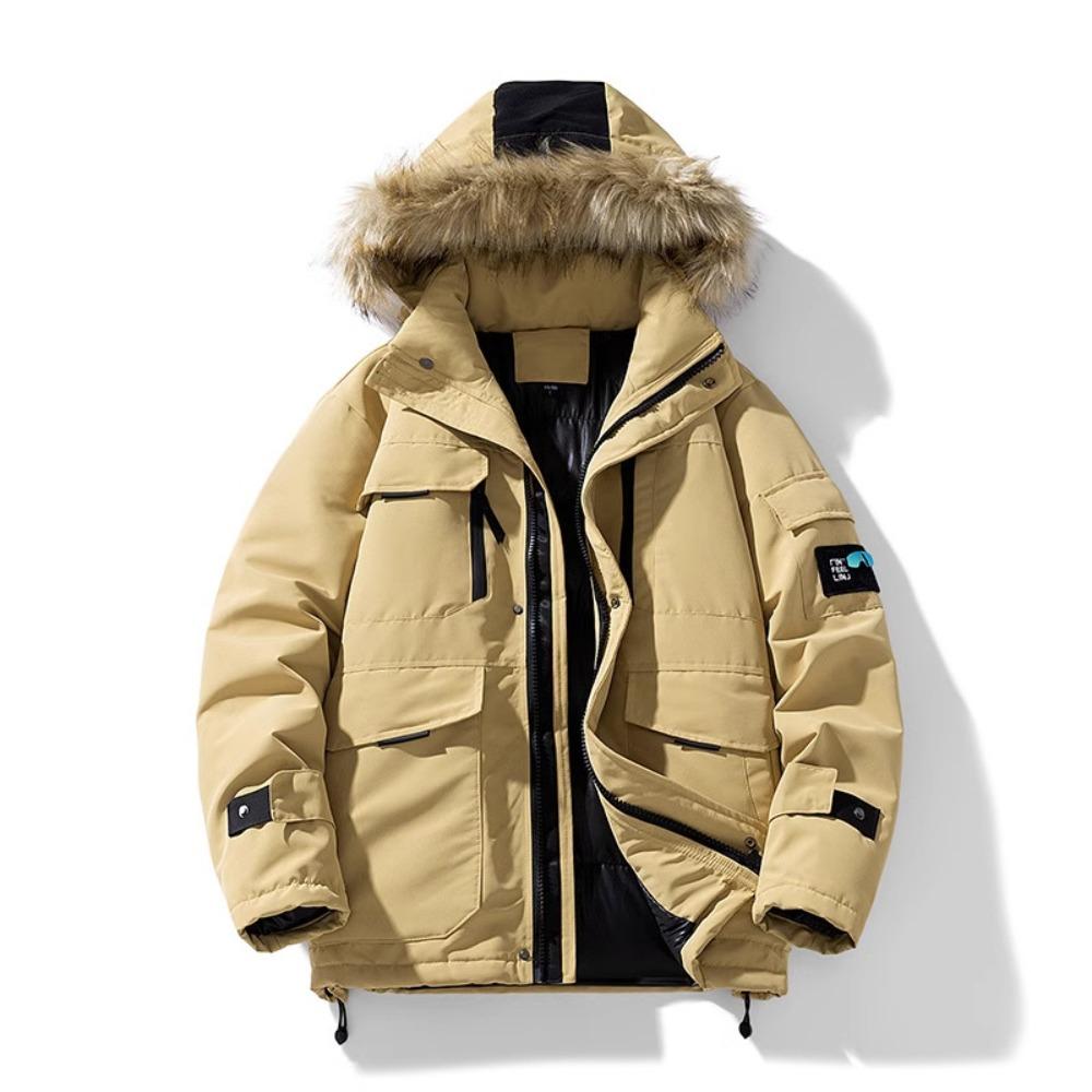 Tooling Pie Overcomes Padded-Padded Men's Winter New Trend Brand Thickened Fur Collar Hooded Padded-Padded Jacket