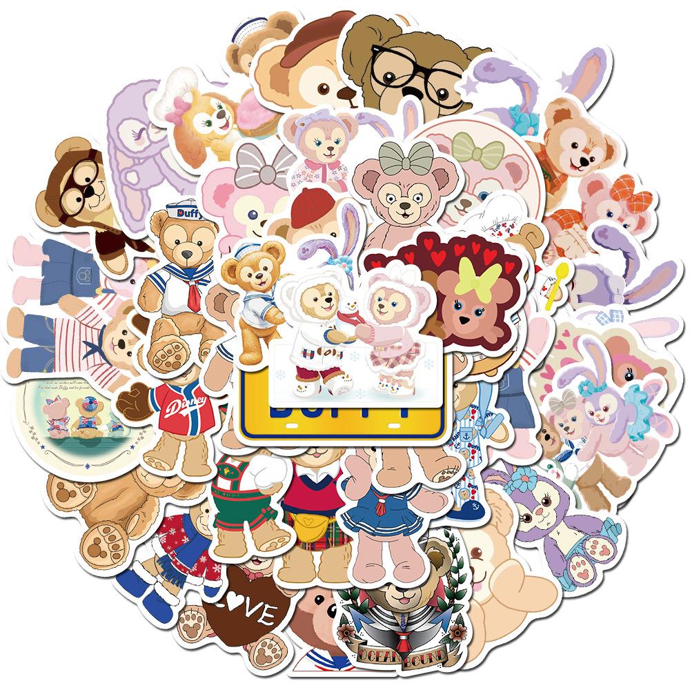 40 Cartoon Cute Bear and Cartoon Rabbit Bear Doodle Stickers Suitcase Laptop Waterproof Stickers