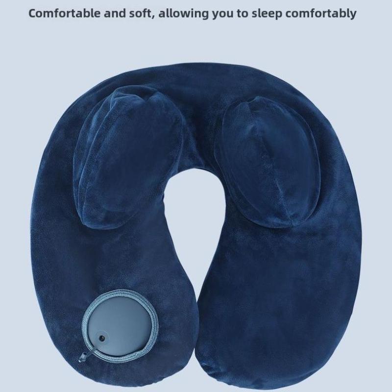 U-Shaped Comfortable Self-Inflating Air Pillow Neck Support Inflatable Airplane Travel Neck Pillow Inflatable Sleeping Pillow