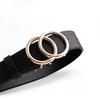Big Double Ring Circle Metal Buckle Belt Women Fashion Wild Waistband Ladies Wide Leather Straps Belts for Leisure Dress Jeans