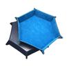 Rolling Folding Hexagon Dice Game Storage Tray PU Leather&Velvet Mat Holder Double Sided Thick Office Supplies Storage Tools