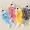 Fish-Shaped Hand Towel Super Absorbent Microfiber Towel Lint-Free Cute Towel with Hanging Loop for Bathroom And Kitchen