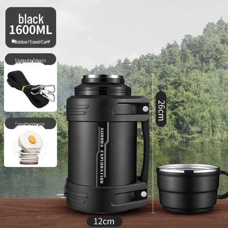 

316 Stainless Steel Large Capacity Travel Thermos Flask – Portable Insulated Water Bottle for Hot & Cold Beverages 1600ml - 3.11 lbs