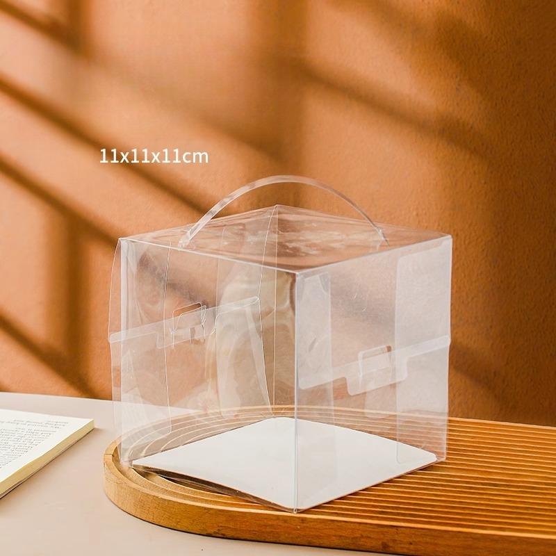 Hochtransparente integrierte Hand-Kuchenbox, Mehrere Spezifikationen optional, Puffpapier-Muffin-Verpackungsbox, Ausgebackene Dessert-Präsentations-Geschenkbox