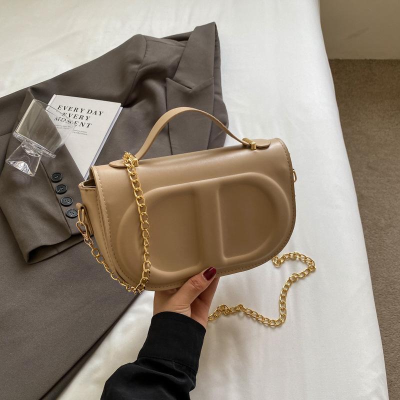 Bag Crossbody Women's Bag New Summer Textured Shoulder Bag Niche Design Chain Retro Square Bag