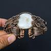 Moonstone ren koppartråd insvept handgjorda smycken armband armband justerbar för henne