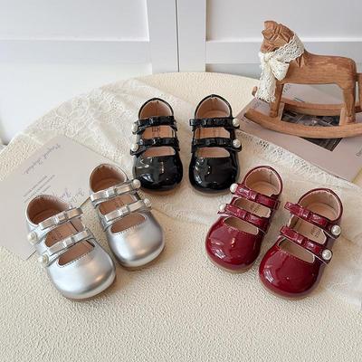 Patent Leather Double Bow Autumn Princess Flats for Girls – Shallow Cut Korean Style Children's Shoes