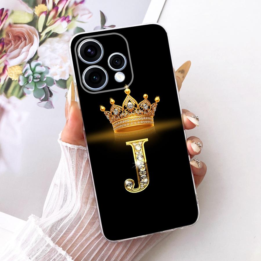 For Oppo Reno15 15F Phone Case Crown Letter Pattern Soft Silicone Proective Case for OPPO Reno 15 Reno15 F CPH2801 Bumber Shells