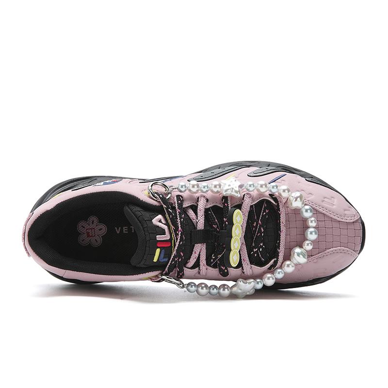 FILA VETTA Textile, Synthetic Leather Abrasion Resistant, Breathable, Lightweight Low top Chunky Sneakers Women's F12W613111FAB