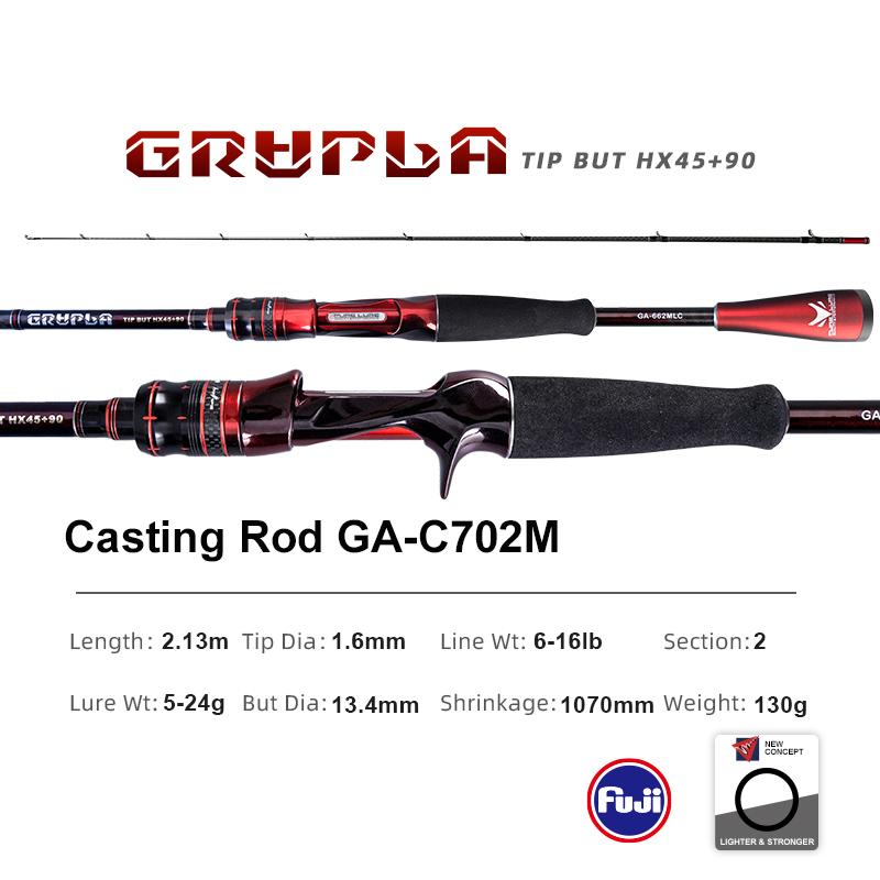 PURELURE GRUPLA Spinning Casting Rod High Carbon Universal Long Throwing Fishing Rod in FUJI Accessories Fast
