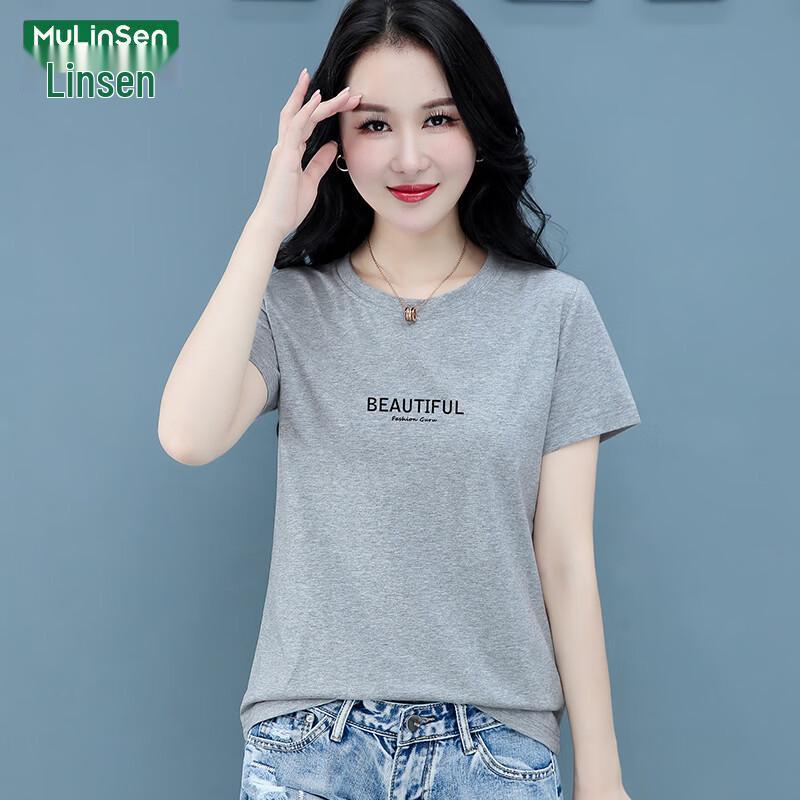 MULINSEN Women s Loose Fit Pure Cotton Short Sleeve T-Shirt 3XL