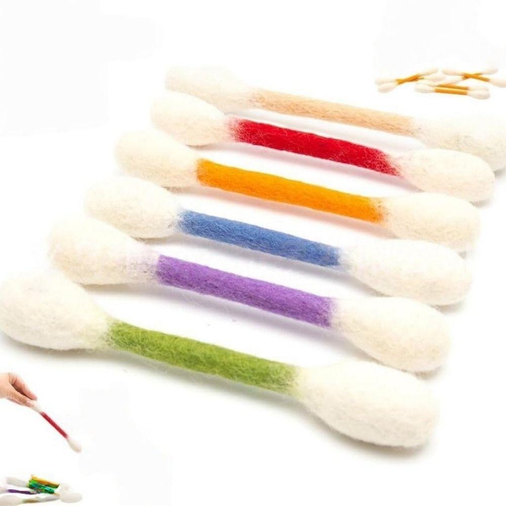 6Pcs Durable Cotton Swab Cat Toy Oversized Cat Accessories Kitten Chew Toy  Dental Cleaning