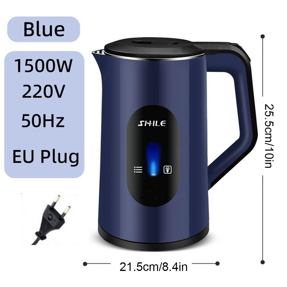

2.2L Stainless Steel Electric Digital Display Hot Water Boiler Auto-Shutoff Thermal Water Kettle 1500W Fast Boil Boil Water Pot озеро синього кольору