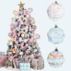 Festive Christmas Tree Ball Ornament Set 236 Inch 12 Pieces Macaron Painted Foam Balls with Glitter for Seasonal Use