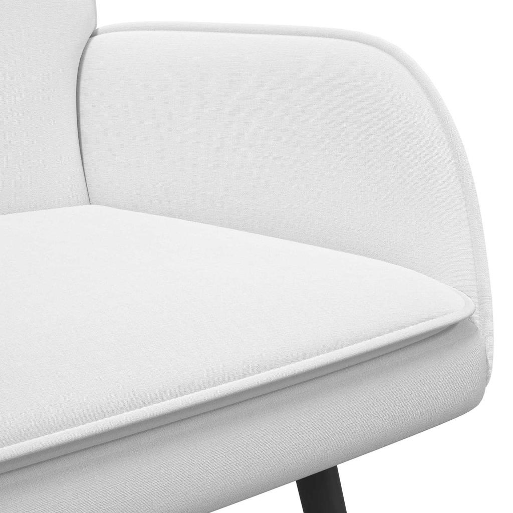 2 Seater Sofa White 115 x 61 x 87 cm Fabric