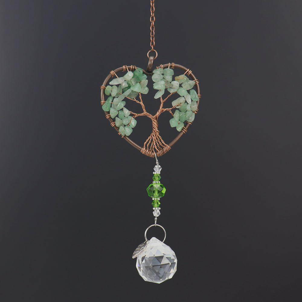 Amethyst Heart Chakra Crystal Tree With Sun Catcher For Christmas Home Decor Gifts