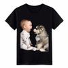 Alaskan Malamute Puppy & Baby T-Shirt-Casual Cute Graphic Tee Dog Lover Shirt