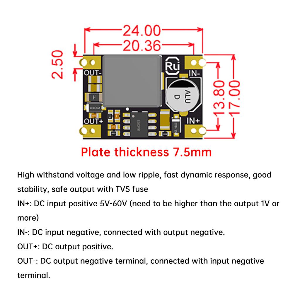 DC-DC Mini Buck Module 60V/48V/36V/24V to 12V/5V/3.3V Car Power Conversion Buck Voltage Regulator Board
