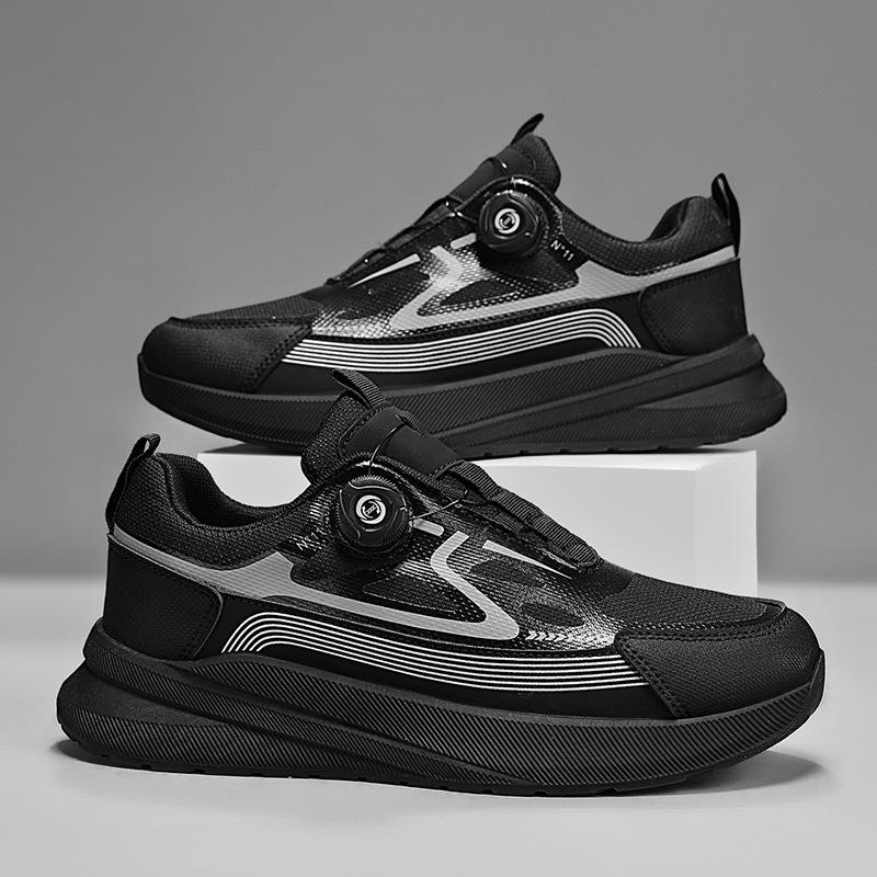 

New men s shoes fly-woven breathable mesh men s shoes soft-soled wear-resistant sports shoes casual outdoor hiking shoes shoes 45 чёрный