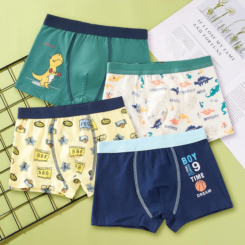 New Boys' Pure Cotton Boxer Shorts for Toddlers, Ages 2+