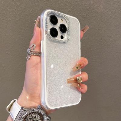 Shiny Diamond Camera Glitter Glossy Bumper Case For iPhone 16 15 14 13 12 11 Pro Max Plus Shockproof Protective Cover