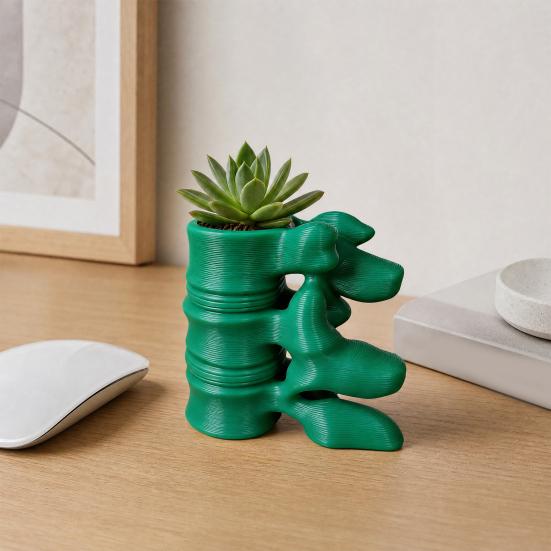 Porte-stylo Colonne Vertébrale Imprimé en 3D, Organisateur de Bureau Style Sombre, Support de Rangement pour Stylos Design Vertèbres Anatomiques pour Accessoires de Bureau Gothiques